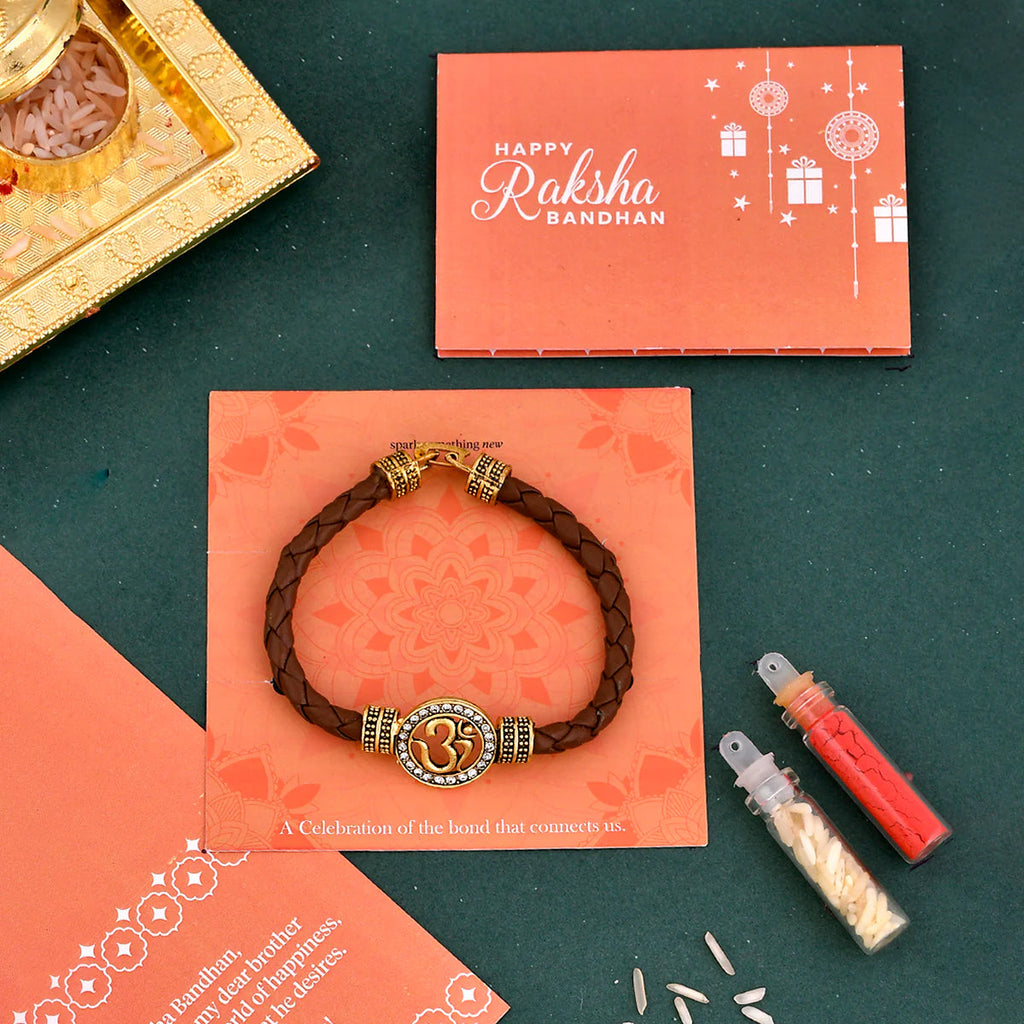 trueBrowns X Voylla Om Leather Bracelet Style Rakhi - Distacart
