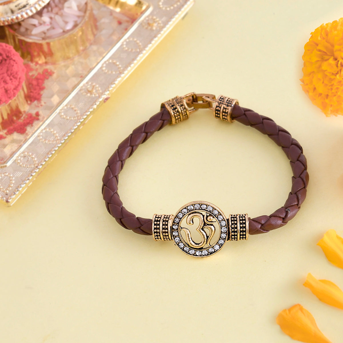 trueBrowns X Voylla Om Leather Bracelet Style Rakhi - Distacart