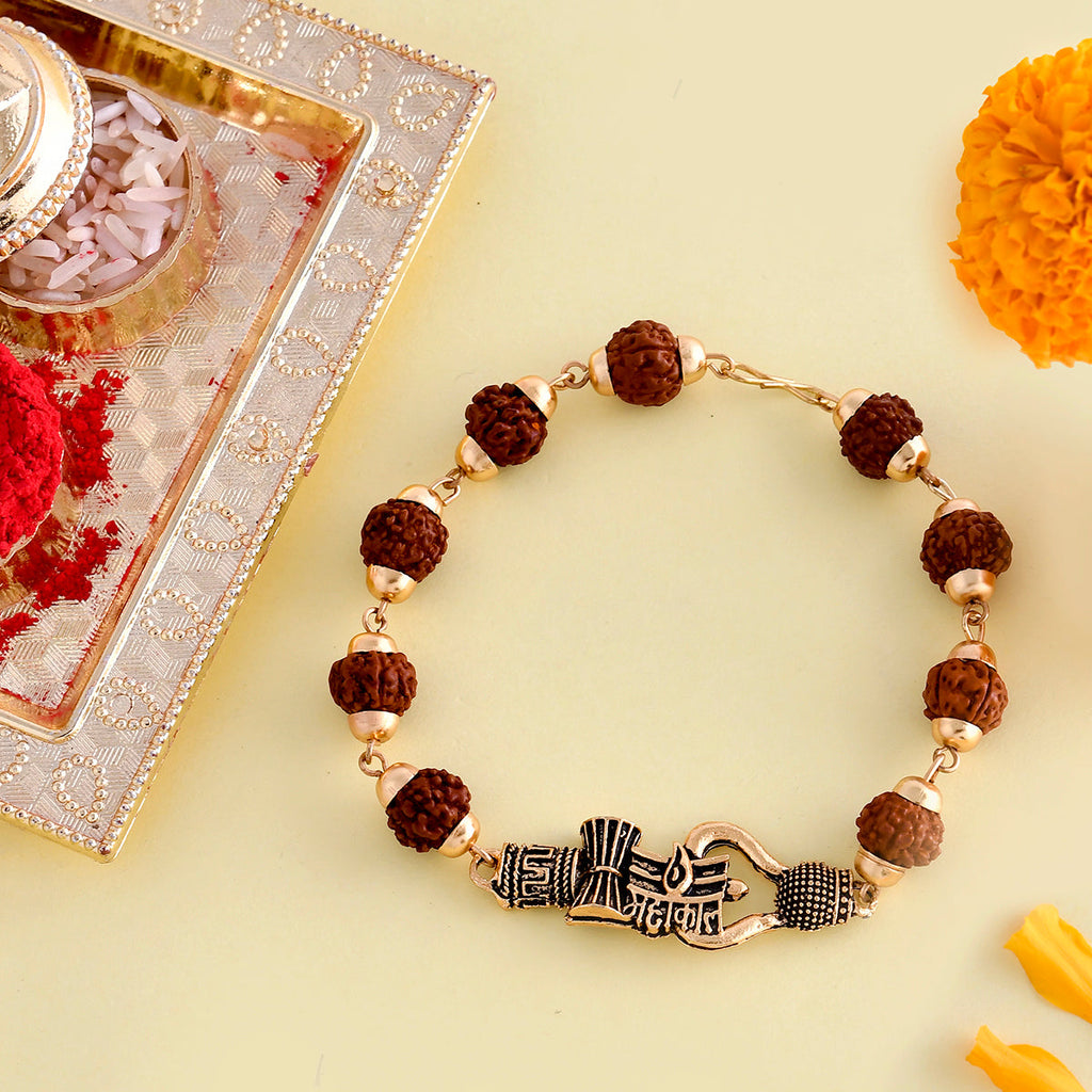trueBrowns X Voylla Lord Shiva Motifs Rudraksha Rakhi - Distacart