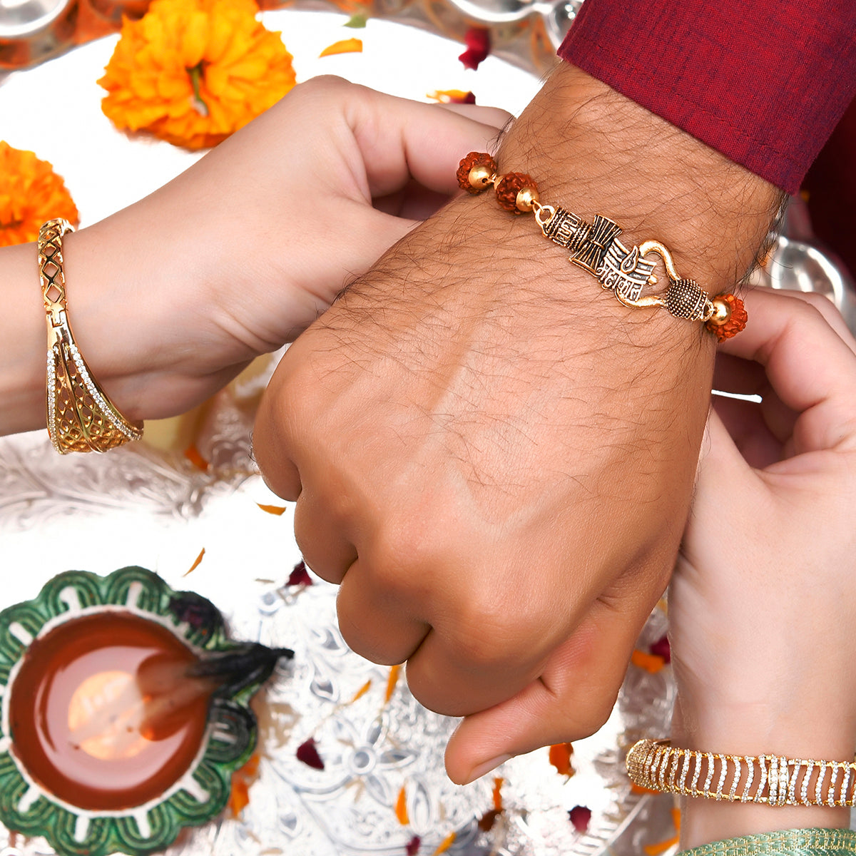 trueBrowns X Voylla Lord Shiva Motifs Rudraksha Rakhi - Distacart
