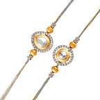 trueBrowns X Voylla Kundan Polki Studded Thread Rakhis - Pack Of 2 - Distacart