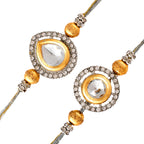 trueBrowns X Voylla Kundan Polki Studded Thread Rakhis - Pack Of 2 - Distacart