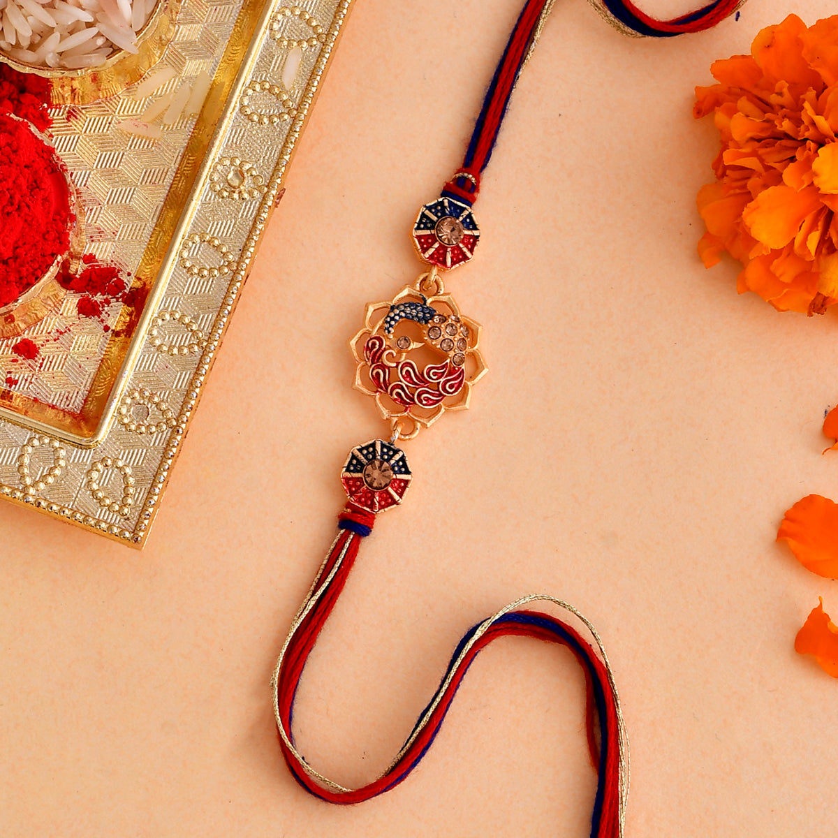 trueBrowns X Voylla Cutwork Studded High Polish Thread Rakhi - Distacart