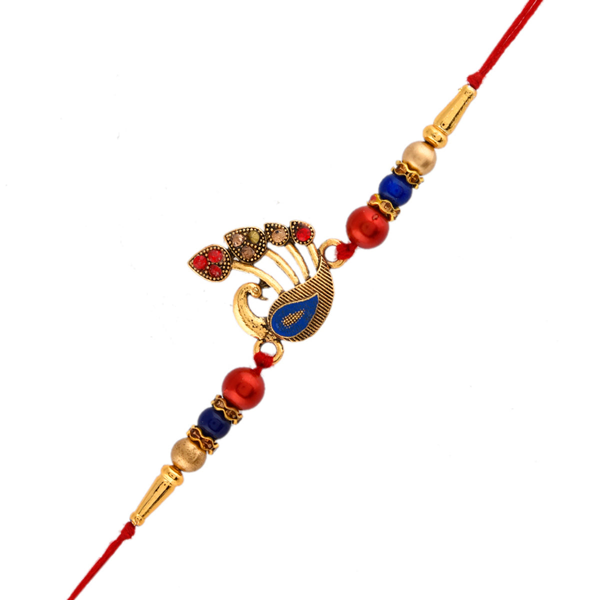 trueBrowns X Voylla Colorful Peacock Motif Thread Rakhi - Distacart