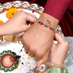 trueBrowns X Voylla Colorful Peacock Motif Thread Rakhi - Distacart