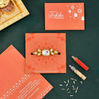 trueBrowns X Voylla Classic Kundan Polki Studded Ethnic Thread Rakhi - Distacart