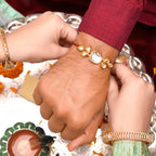 trueBrowns X Voylla Classic Kundan Polki Studded Ethnic Thread Rakhi - Distacart