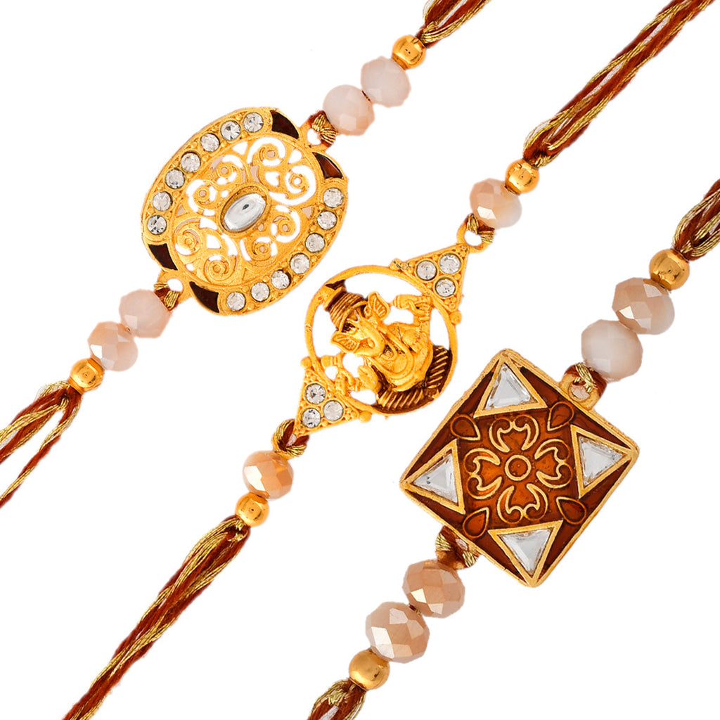 trueBrowns X Voylla Ethnic Style Designer Thread Rakhis - Pack Of 3 - Distacart