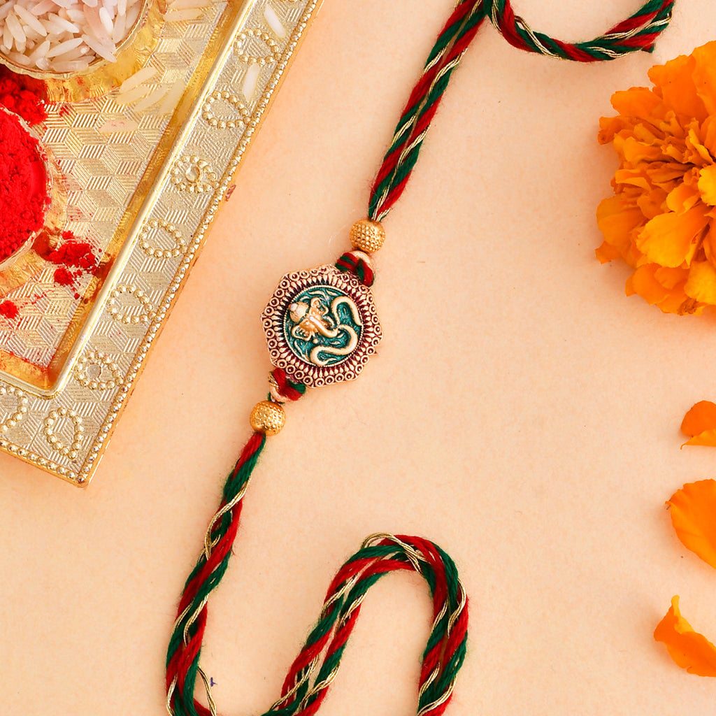 trueBrowns X Voylla Traditional Om And Lord Ganesha Motif Thread Rakhi - Distacart