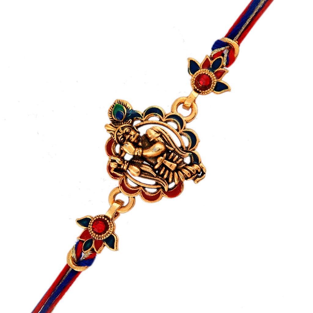 trueBrowns X Voylla Traditional Lord Krishna Motif Thread Rakhi - Distacart