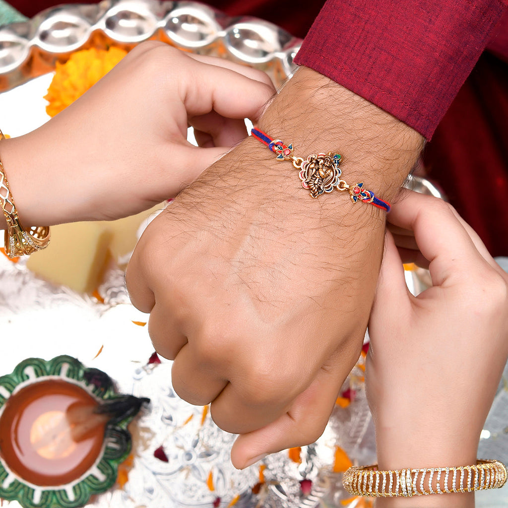 trueBrowns X Voylla Traditional Lord Krishna Motif Thread Rakhi - Distacart