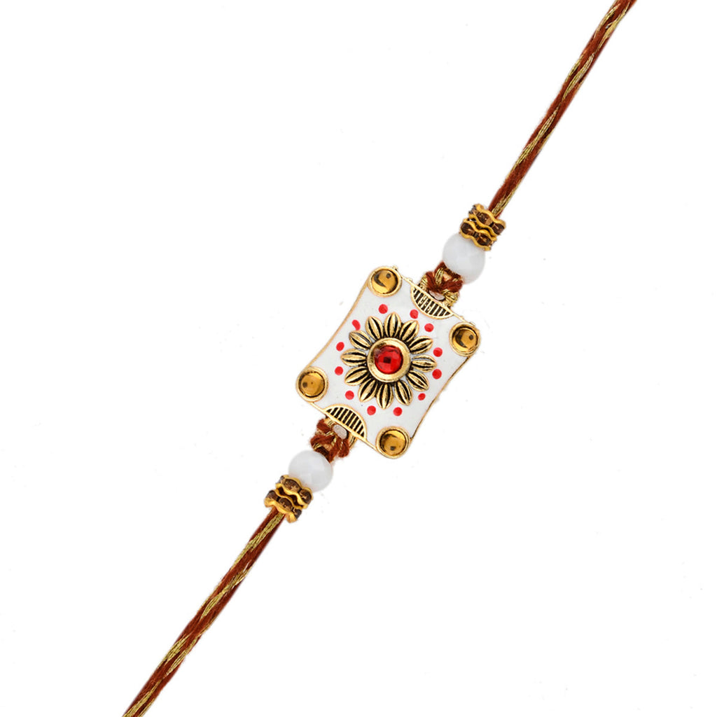 trueBrowns X Voylla Classic Gems Studded Ethnic Thread Rakhi - Distacart
