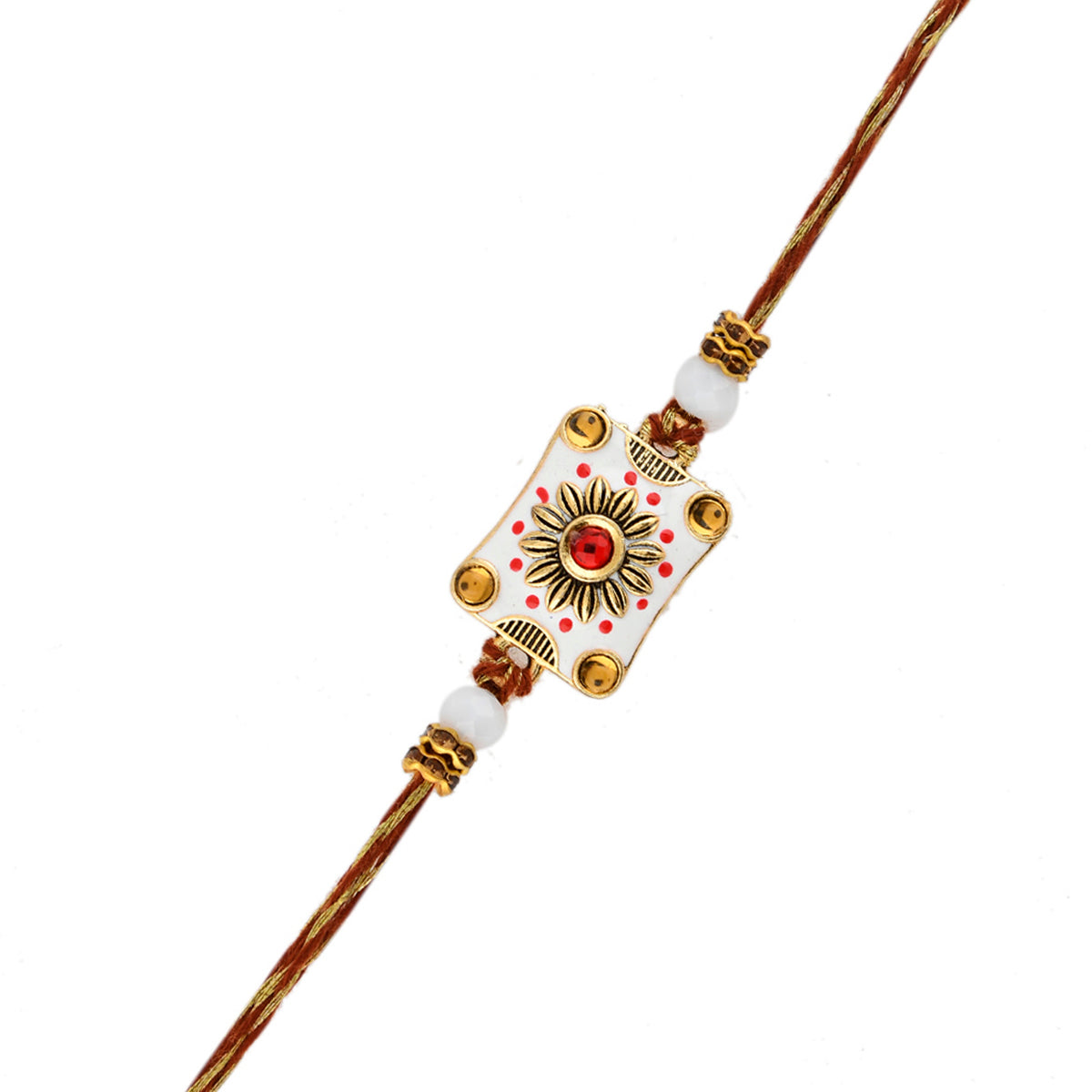 trueBrowns X Voylla Classic Gems Studded Ethnic Thread Rakhi - Distacart