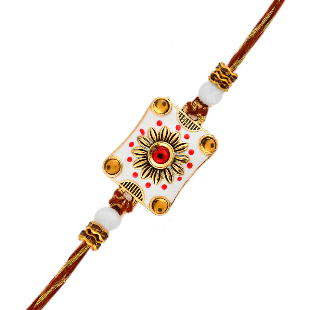 trueBrowns X Voylla Classic Gems Studded Ethnic Thread Rakhi - Distacart