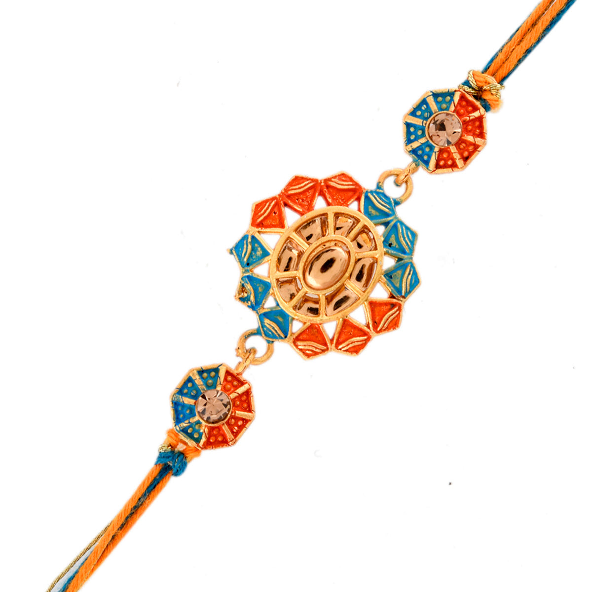 trueBrowns X Voylla Colorful Golden Ethnic Thread Rakhi - Distacart