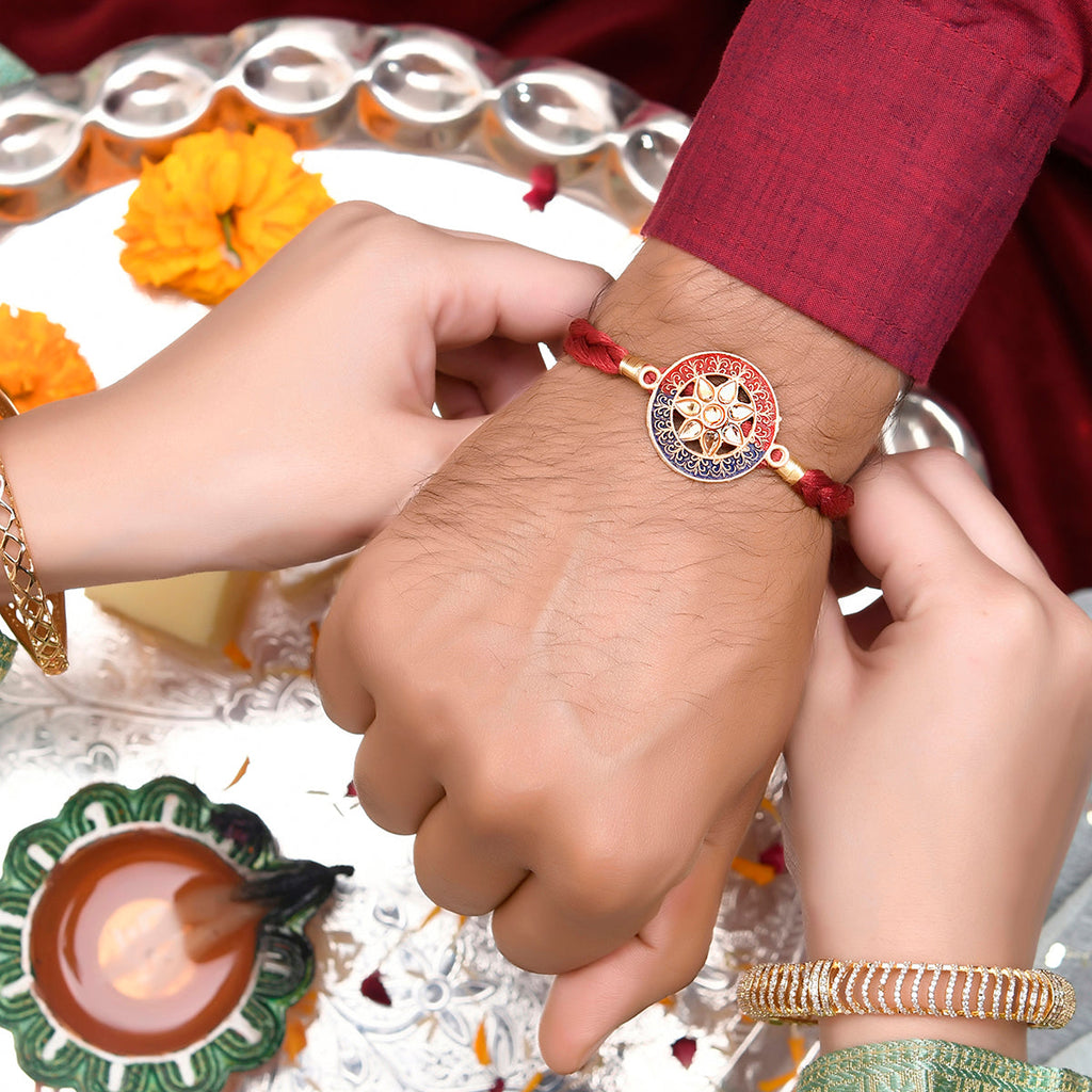 trueBrowns X Voylla Floral Motif Braided Thread Rakhi - Distacart