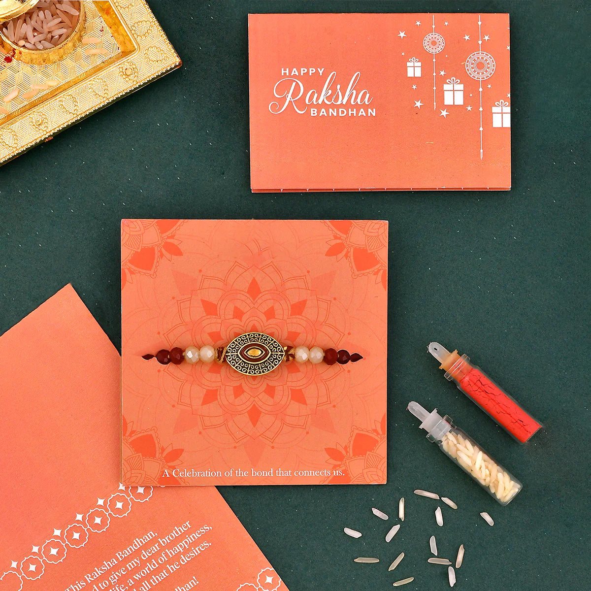 trueBrowns X Voylla Beaded Gem Studded Thread Rakhi - Distacart