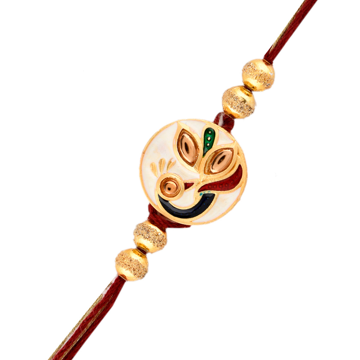 trueBrowns X Voylla Enameled Peacock Motif Thread Rakhi - Distacart