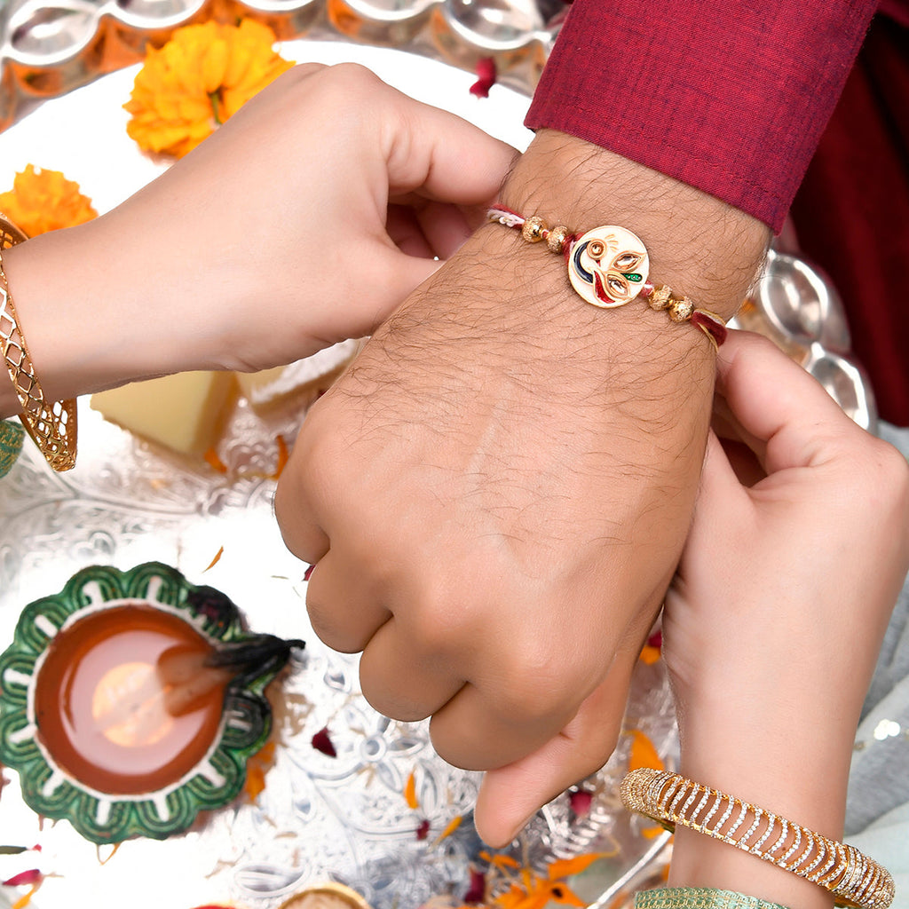 trueBrowns X Voylla Enameled Peacock Motif Thread Rakhi - Distacart