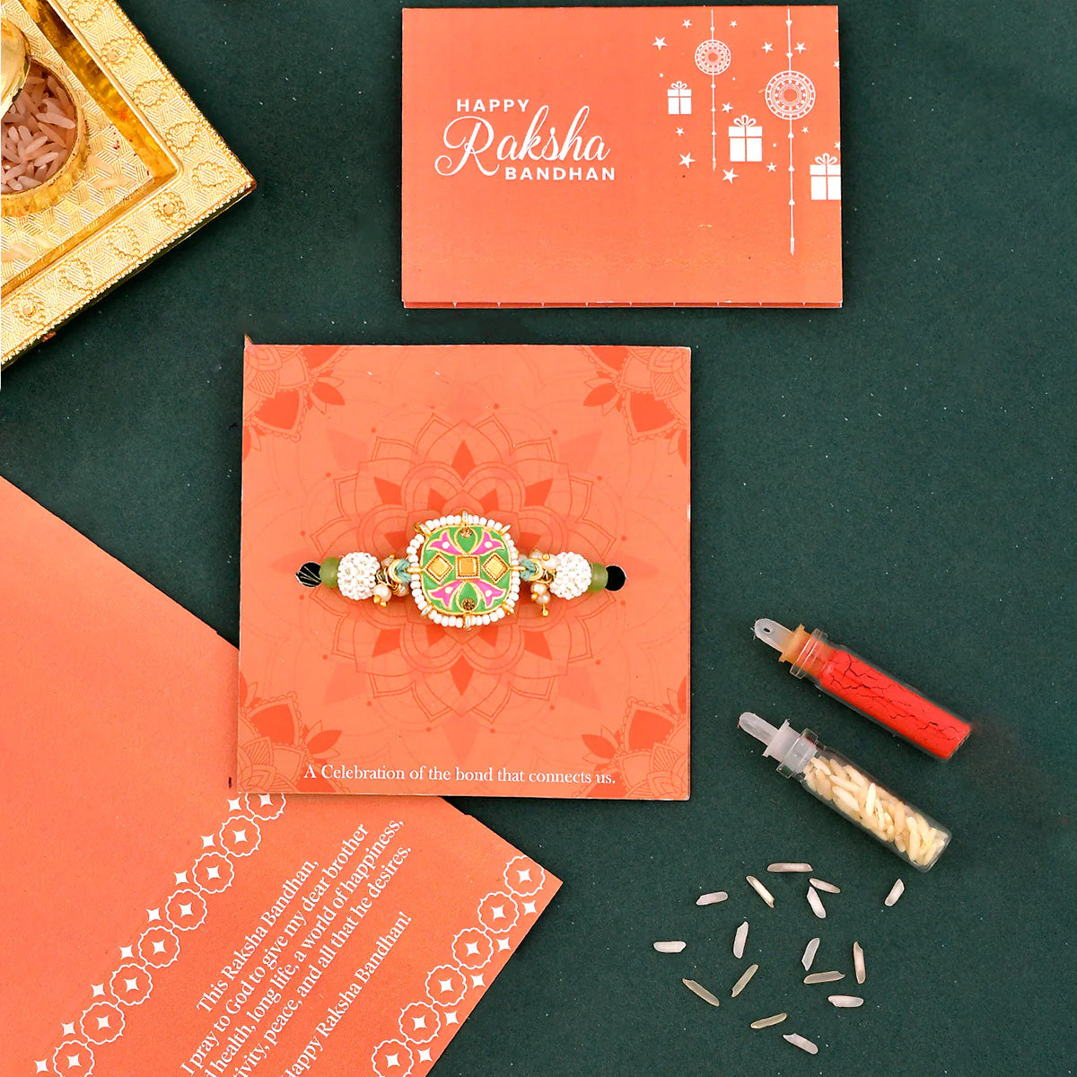 trueBrowns X Voylla Enameled Pearl Beads Thread Rakhi - Distacart