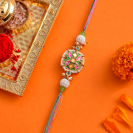 trueBrowns X Voylla Enameled Pearl Beads Thread Rakhi