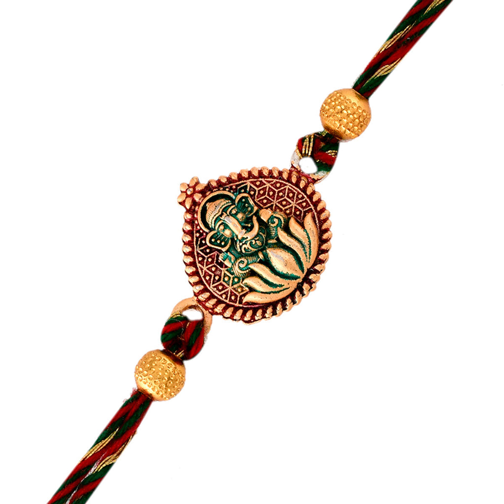 trueBrowns X Voylla Lord Ganesha Colorful Enameled Ethnic Rakhi - Distacart