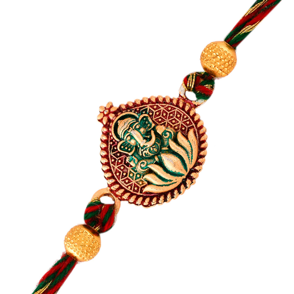 trueBrowns X Voylla Lord Ganesha Colorful Enameled Ethnic Rakhi - Distacart