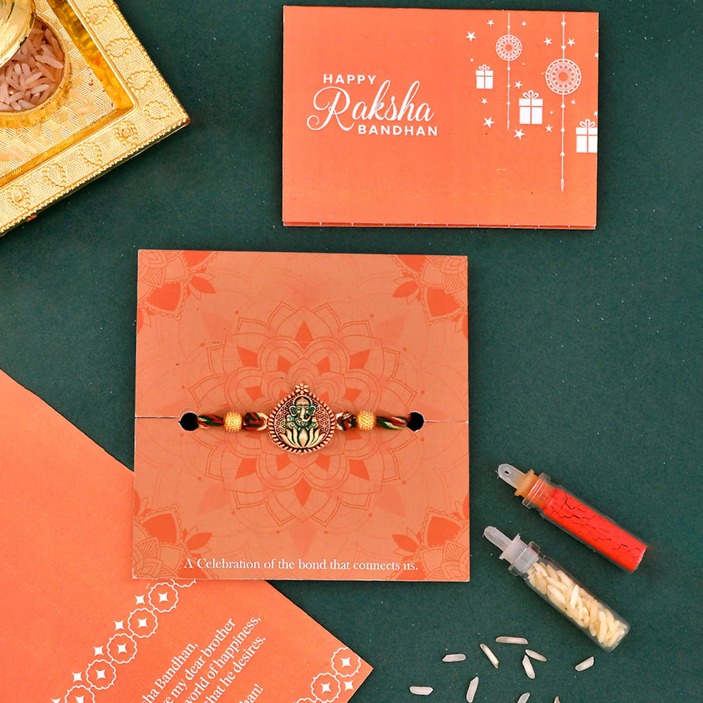 trueBrowns X Voylla Lord Ganesha Colorful Enameled Ethnic Rakhi - Distacart