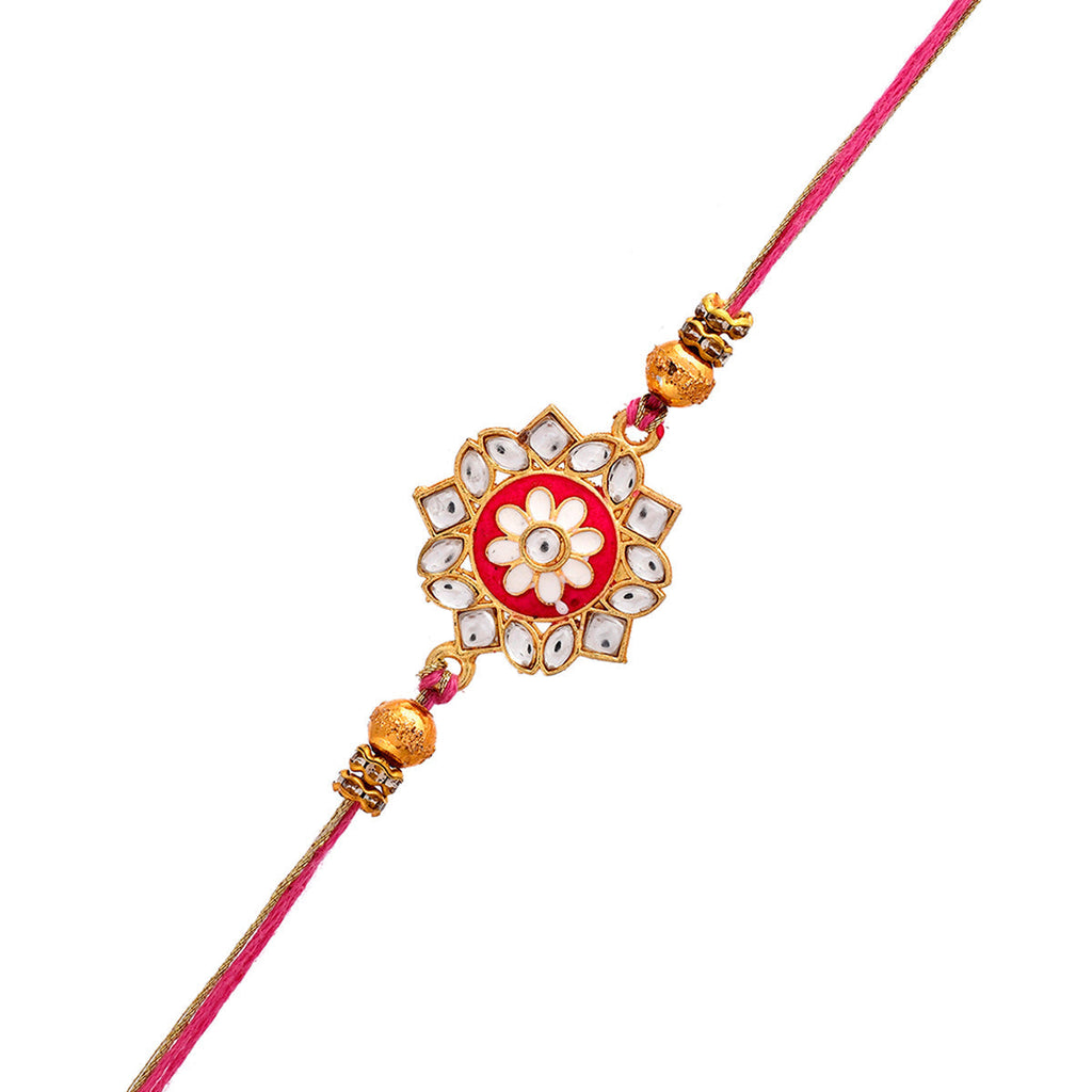 trueBrowns X Voylla Green Gems Studded Ethnic Thread Rakhi - Distacart