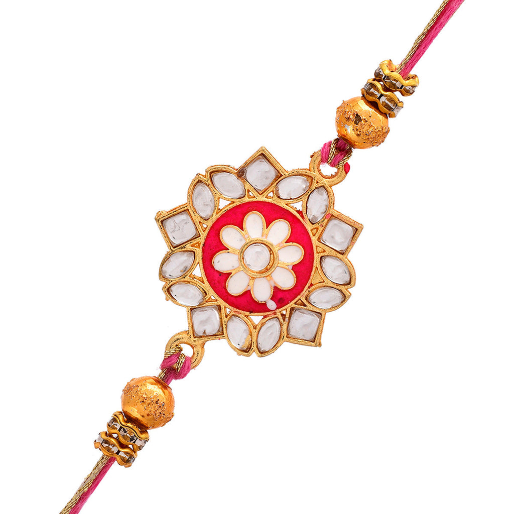 trueBrowns X Voylla Green Gems Studded Ethnic Thread Rakhi - Distacart