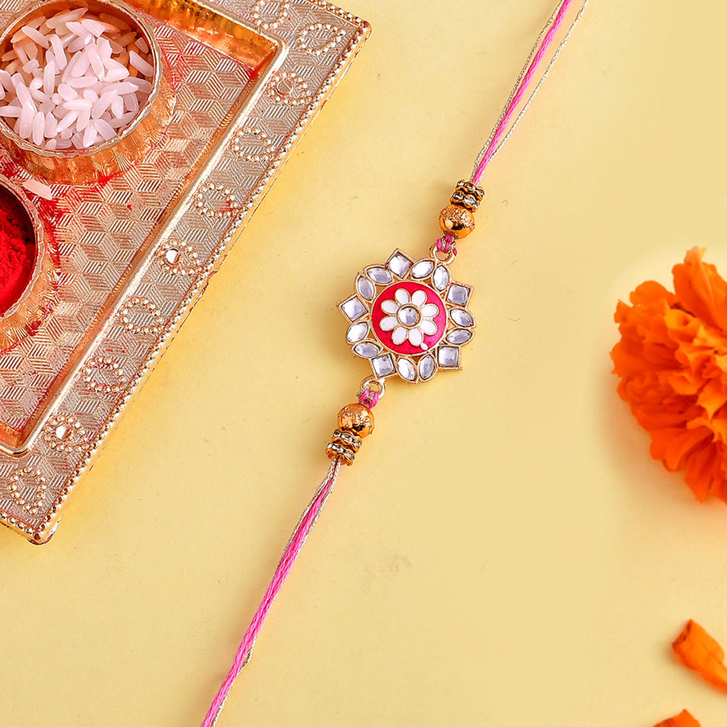trueBrowns X Voylla Green Gems Studded Ethnic Thread Rakhi - Distacart