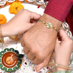 trueBrowns X Voylla Green Gems Studded Ethnic Thread Rakhi - Distacart