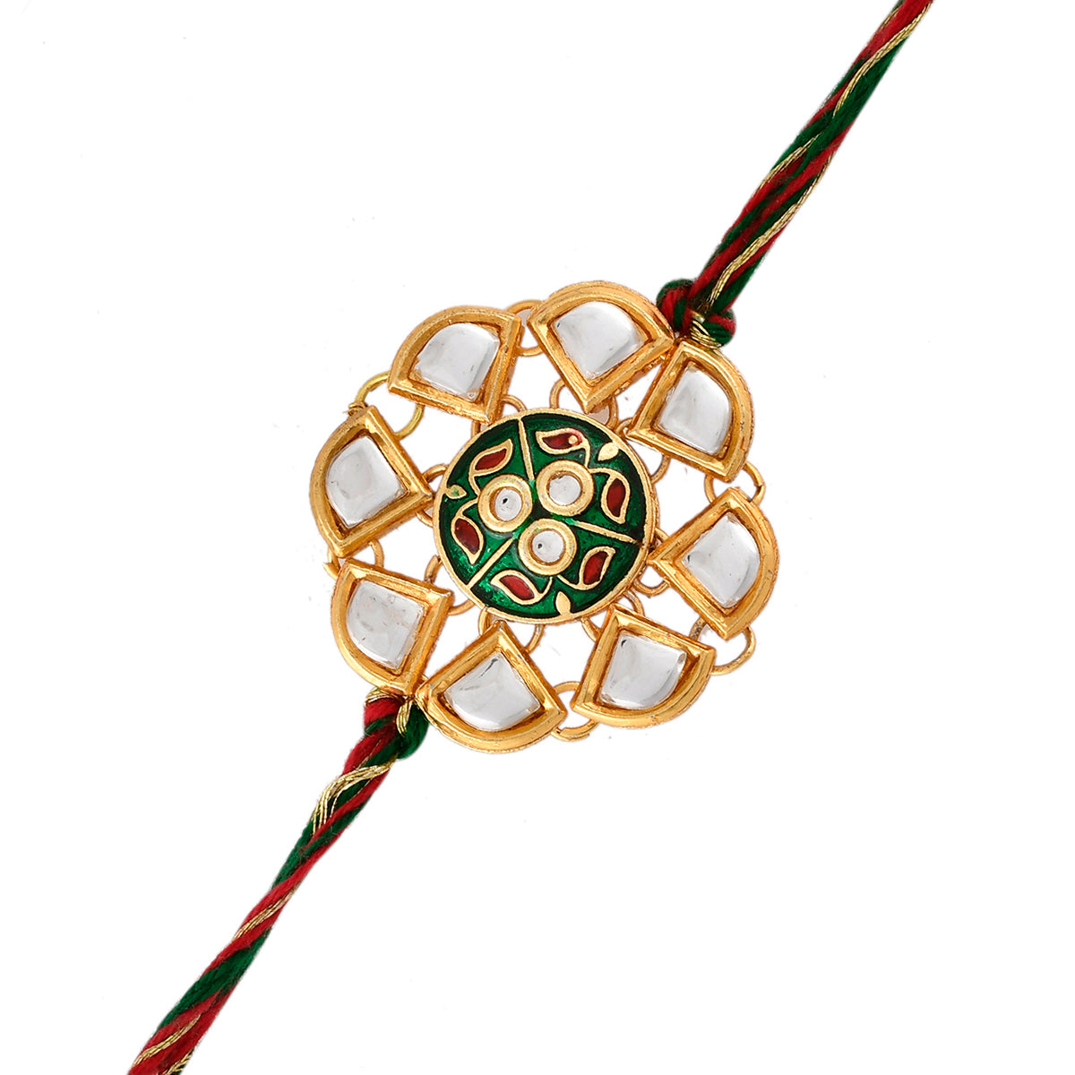 trueBrowns X Voylla Kundan Polki Enameled Bhaiya-Bhabhi Rakhi - Distacart