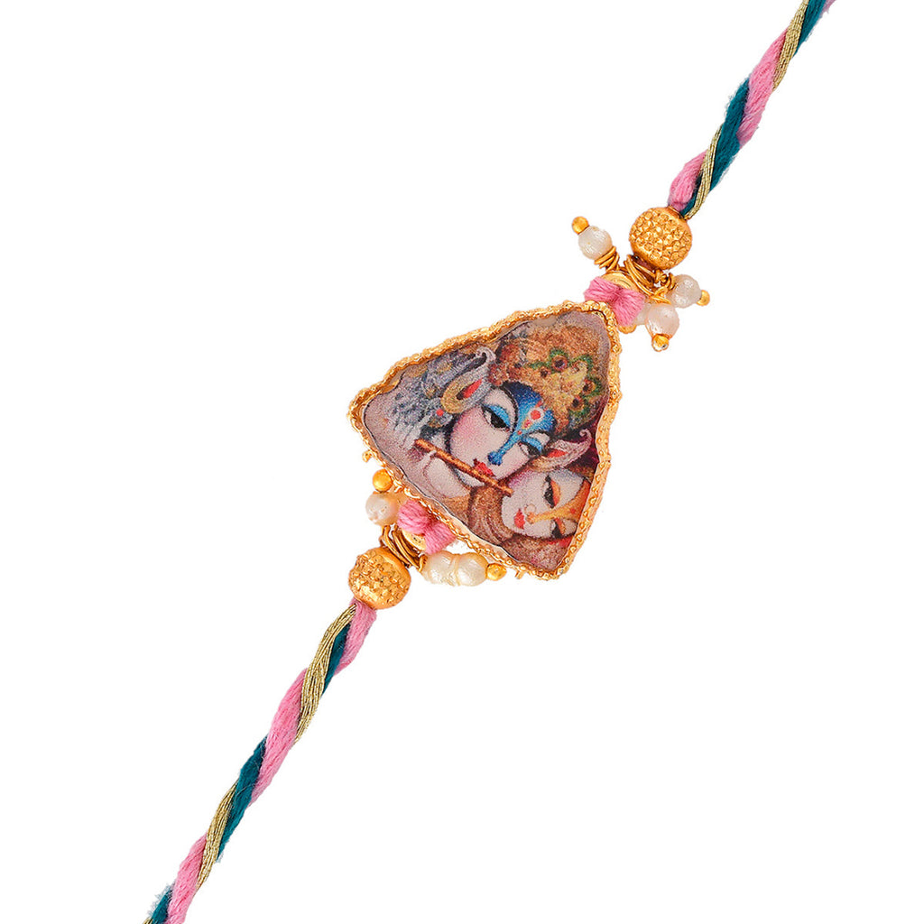 trueBrowns X Voylla Ethnic High Polish Pearl Beads Bhaiya-Bhabhi Rakhi - Distacart