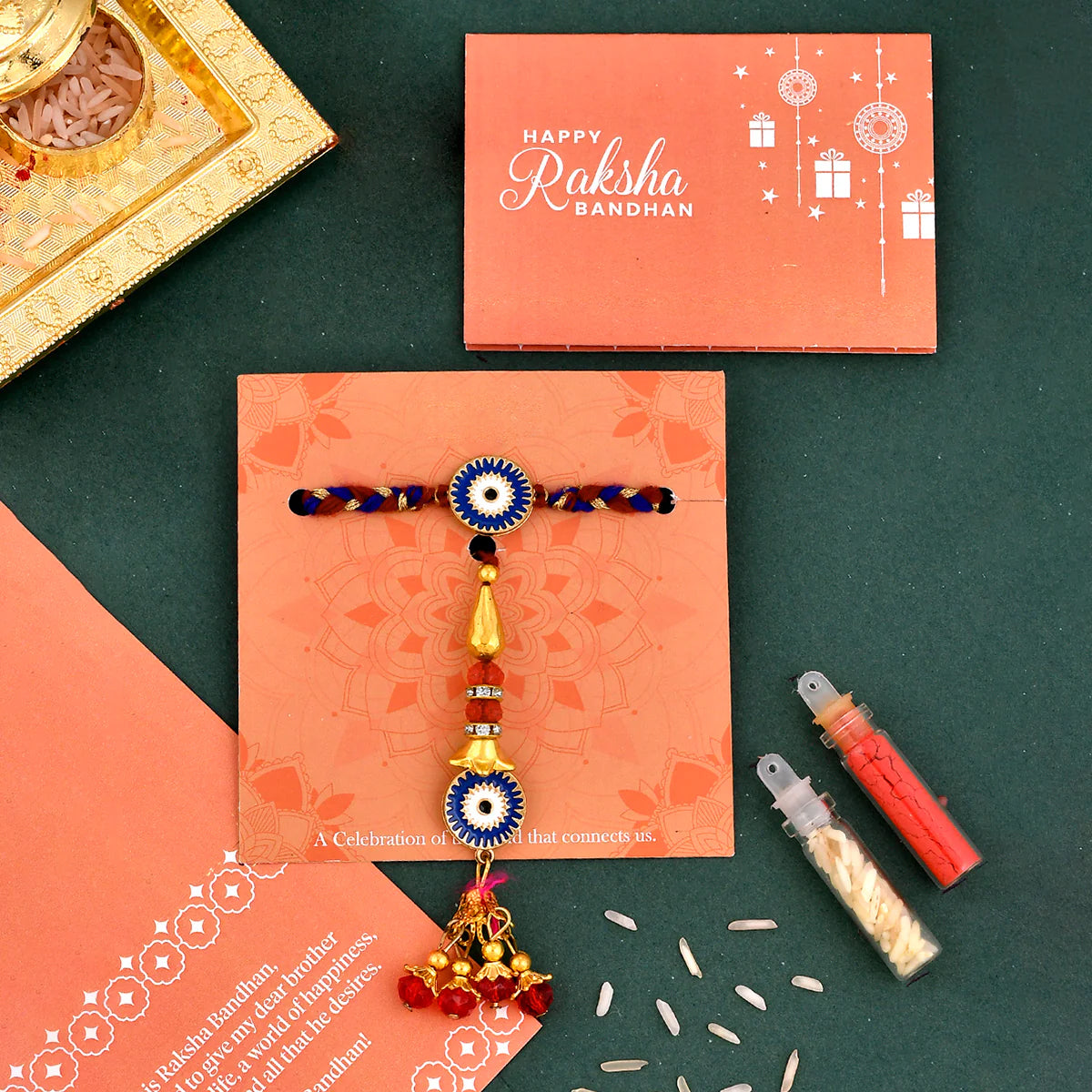 trueBrowns X Voylla Evil Eye Bhaiya-Bhabhi Thread Rakhi - Distacart