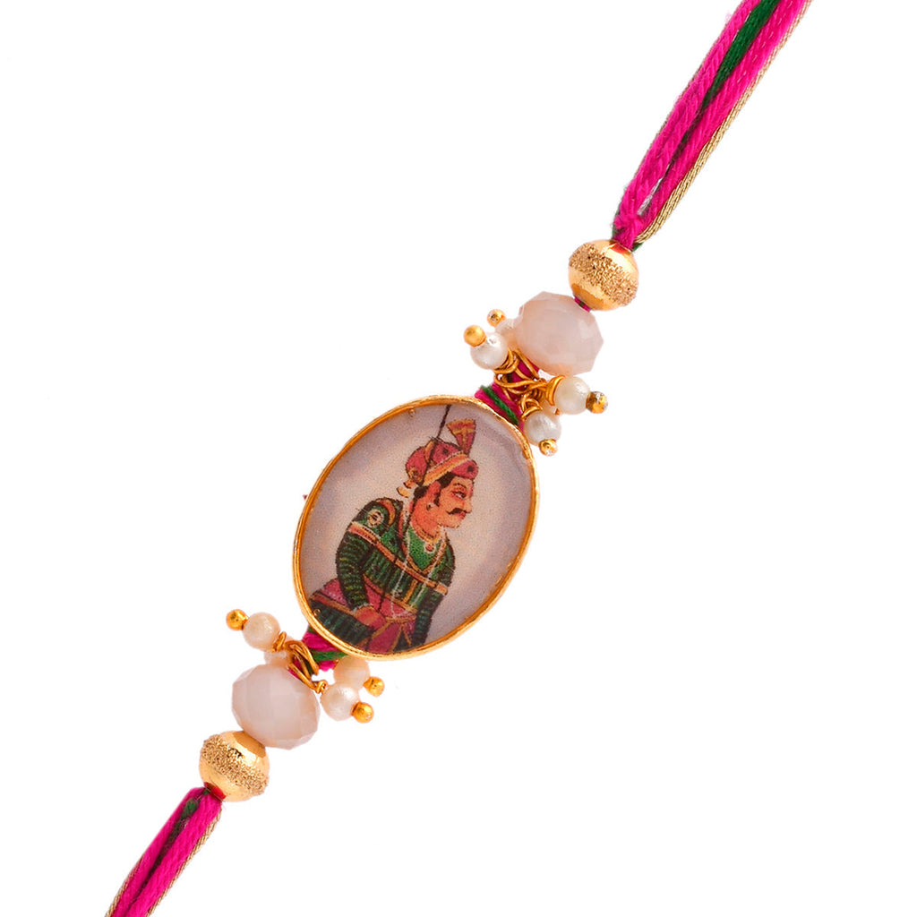 trueBrowns X Voylla Traditional King And Queen Pearl Beads Bhaiya-Bhabhi Rakhi - Distacart