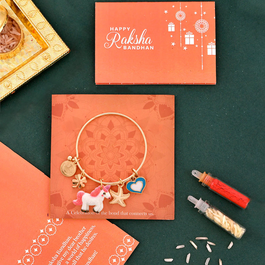 trueBrowns X Voylla Heart And Animals Charms Colorful Kids Rakhi - Distacart
