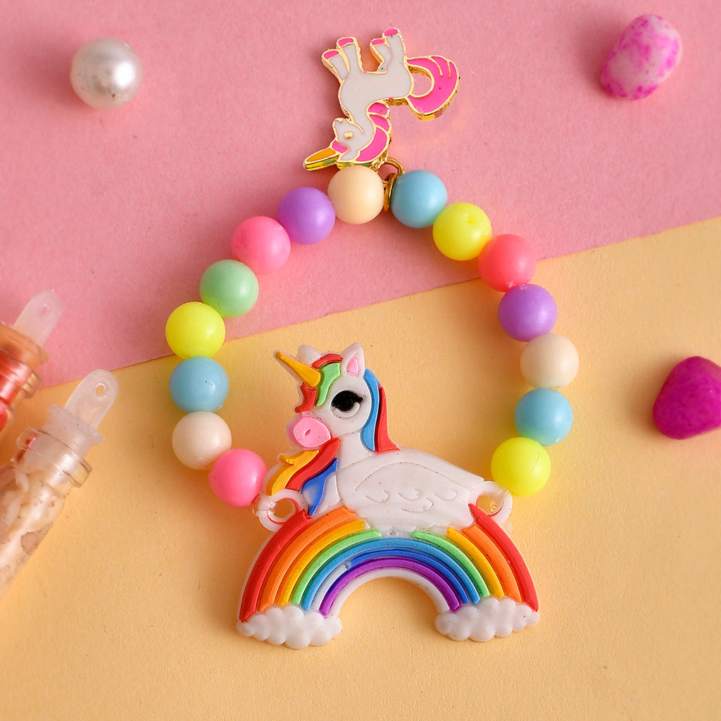 trueBrowns X Voylla Colorful Rainbow And Unicorn Beaded Kids Rakhi - Distacart