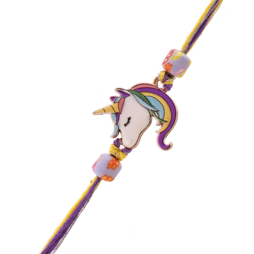 trueBrowns X Voylla Rainbow Unicorn Beaded Slip-On Rakhi For Kids - Distacart