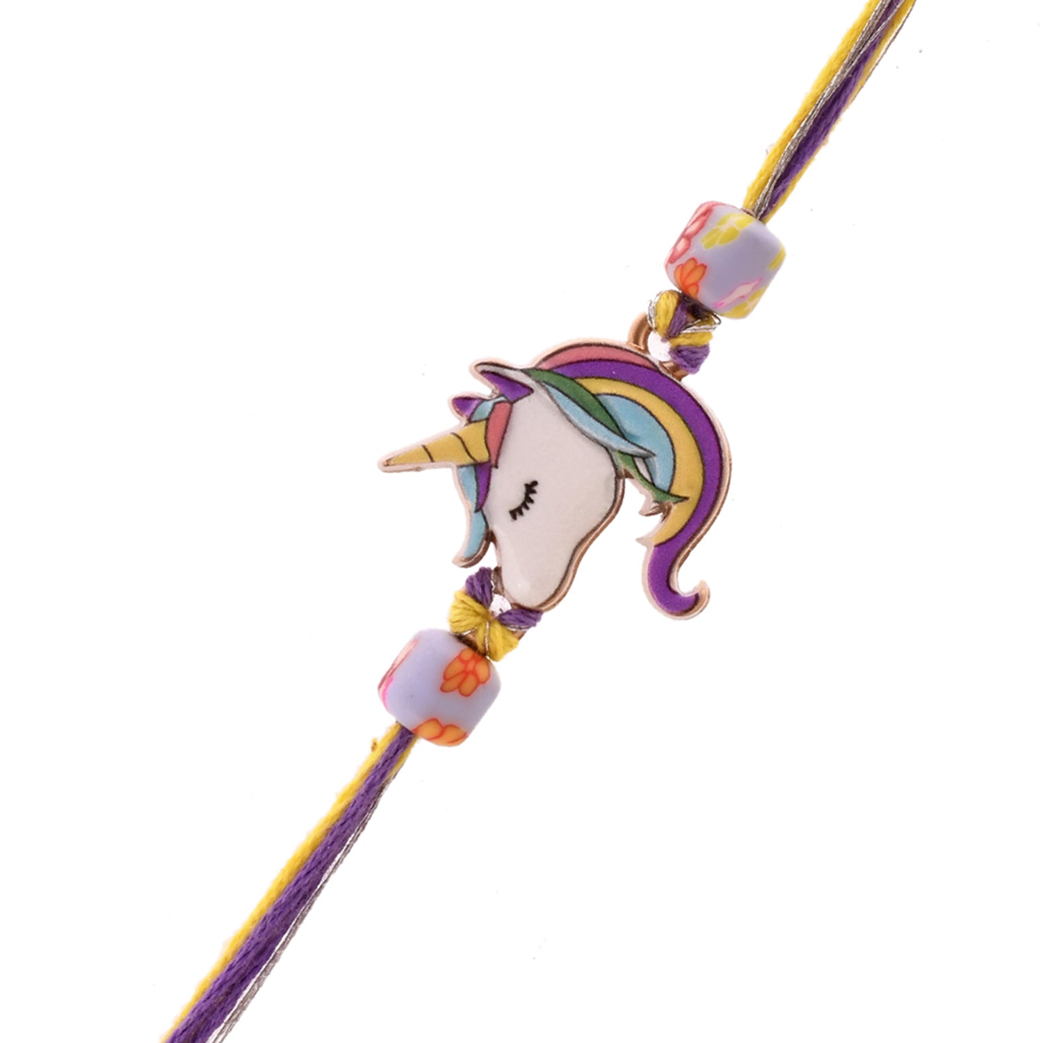 trueBrowns X Voylla Rainbow Unicorn Beaded Slip-On Rakhi For Kids - Distacart