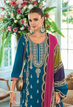 Anaita Teal Premium Embroidered Chinon Stitched Salwar Suit - Distacart