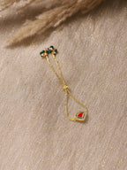 Women's Gold-Plated Pink Kundan Studded Brass Charm Bracelet - Ruby Raang - Distacart