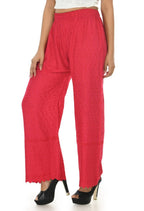 Mominos Fashion Moeza Reyon Cotton Magenta Color Chikan Work Palazzo