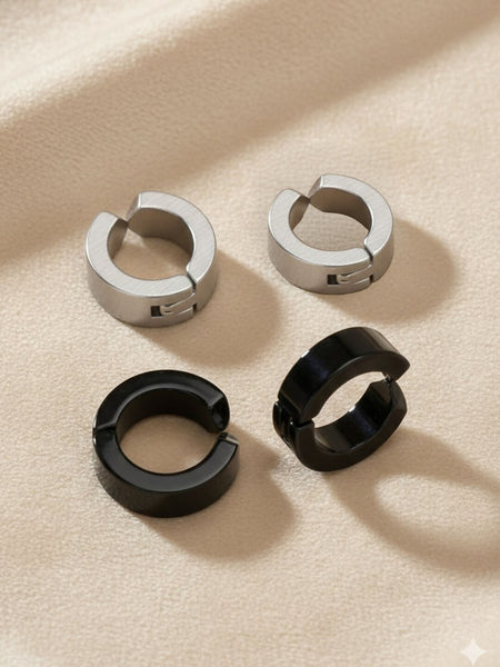 NVR Men's Set of 2 Multicolour Hoop Earrings