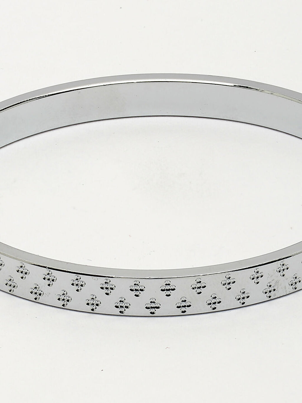 NVR Men's Set of 2 Rhodium-Plated Stainless Steel Kada Bracelet - Distacart