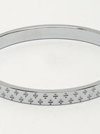 NVR Men's Set of 2 Rhodium-Plated Stainless Steel Kada Bracelet - Distacart