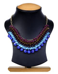 Gold-Polished Alloy Beaded Short Statement Necklace - The Pari