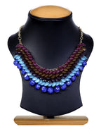 Gold-Polished Alloy Beaded Short Statement Necklace - The Pari