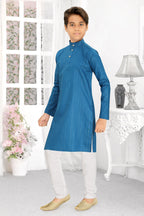 Neera Trendz Rama Cotton Blend Lining Work Kid's Kurta With Pyjama