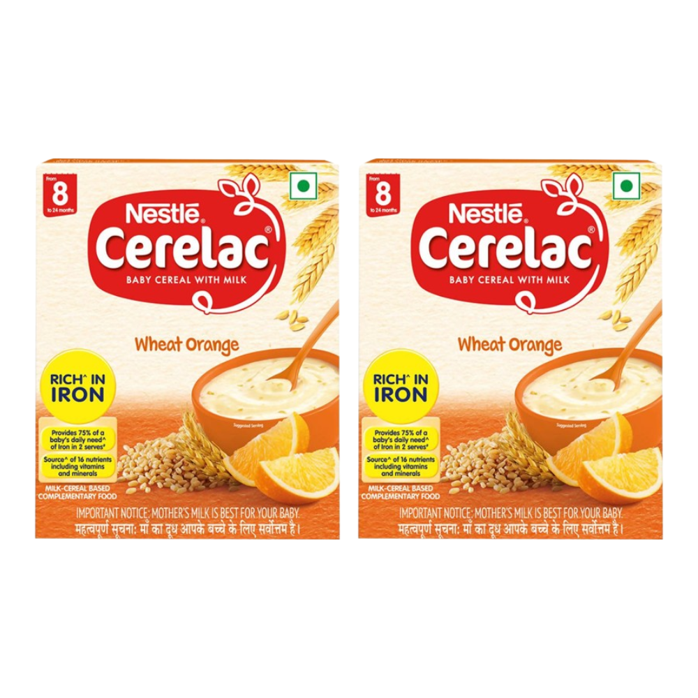 Nestle Cerelac Baby Cereal with Milk, Wheat Orange From 8 To 24 Months